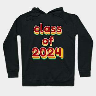 vintage retro style class of 2024 graduation 2024 Hoodie
